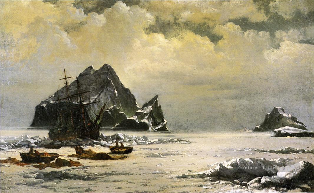 Matin sur les glaciers de l’Arctique Bateau paysage marin William Bradford Peintures à l'huile